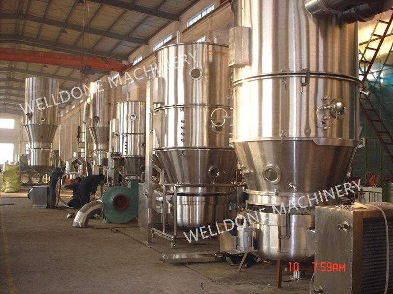 Fbd Fluid Bed Dryer Granulator for Pharmaceutical Food Chemical Solid Drinks Instant Coffee Pesticides Chinese Medicine Collagen Soybean Protein Gluten