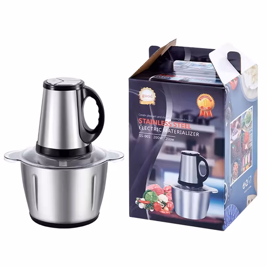 Factory Price Kitchen Food Vegetable Meat Chopper Home Best Mini 2L 3L Stainless Steel Electric Meat Grinder for Sale